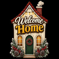 Thumbnail for Welcome Home Cozy Christmas House 12" Wood Wreath Sign - PS-W-0186