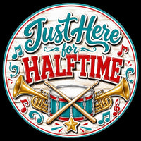 Thumbnail for Just Here for Halftime 12" Wood Wreath Sign - PS-W-0206