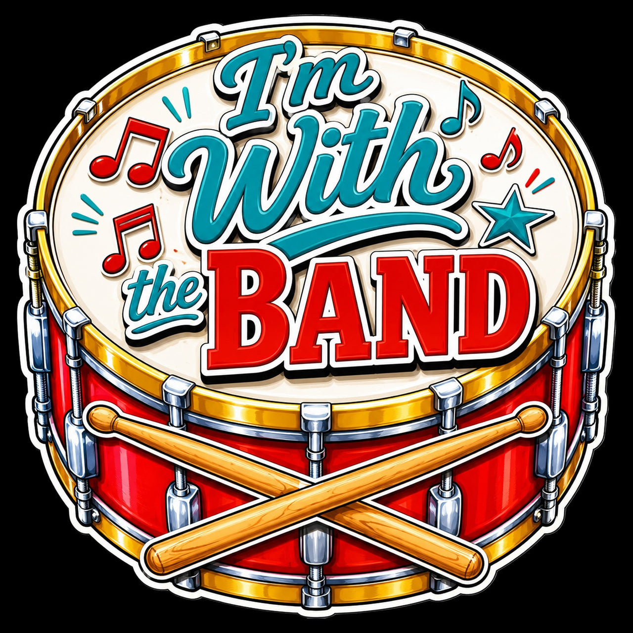 I'm With the Band 12" Wood Wreath Sign - PS-W-0211