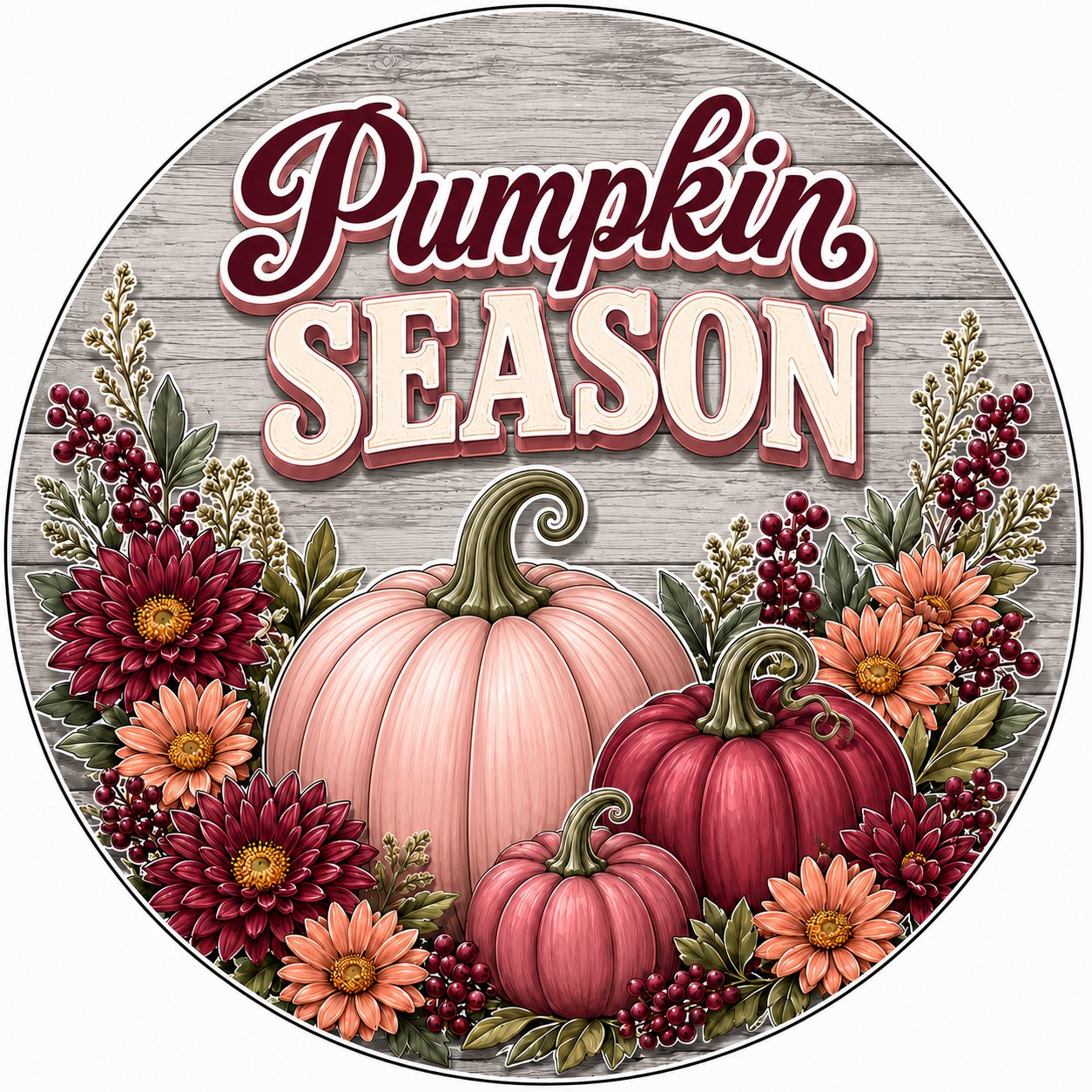 Pumpkin Season 10" Wood Wreath Sign - PS-W-0225