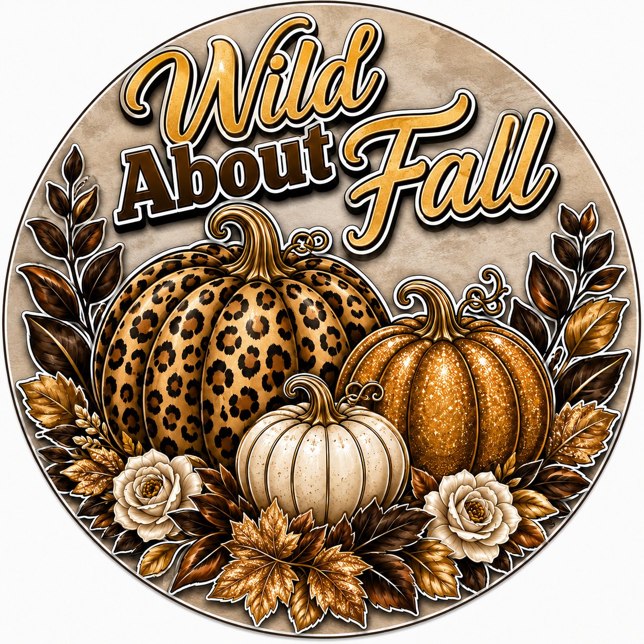 Wild About Fall 10" Wood Wreath Sign - PS-W-0229