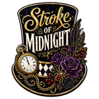 Thumbnail for Stroke of Midnight Top Hat 12" Wood Wreath Sign - PS-W-0239