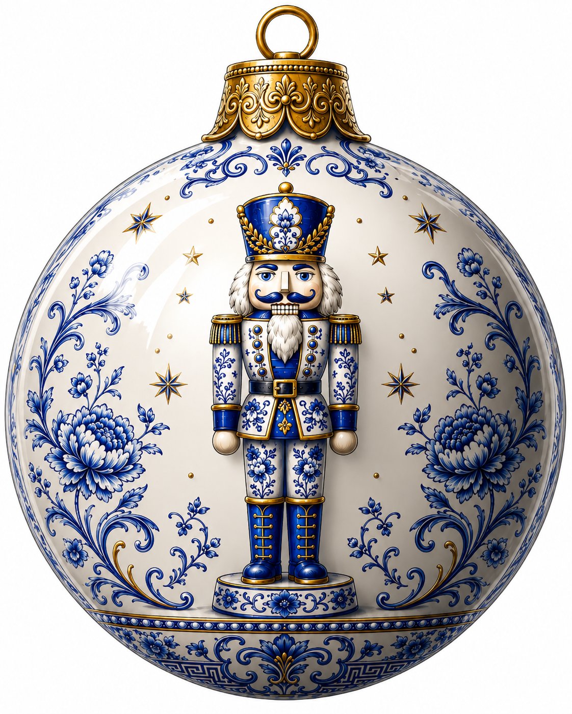 Blue White Delft Nutcracker 22" Wood Door Hanger - PS-W-0267-DH-22