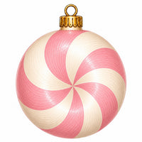 Thumbnail for Pink Peppermint Candy Swirl 12" Wood Wreath Sign - PS-W-0277