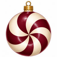 Thumbnail for Burgundy Peppermint Candy Swirl 22" Wood Door Hanger - PS-W-0278-DH-22