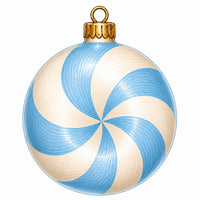 Thumbnail for Light Blue Peppermint Candy Swirl 12" Wood Wreath Sign - PS-W-0280