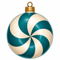Thumbnail for Teal Peppermint Candy Swirl 12" Wood Wreath Sign - PS-W-0281