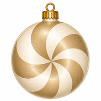 Thumbnail for Gold Peppermint Candy Swirl 12" Wood Wreath Sign - PS-W-0286