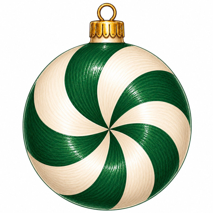 Emerald Peppermint Candy Swirl 22" Wood Door Hanger - PS-W-0287-DH-22