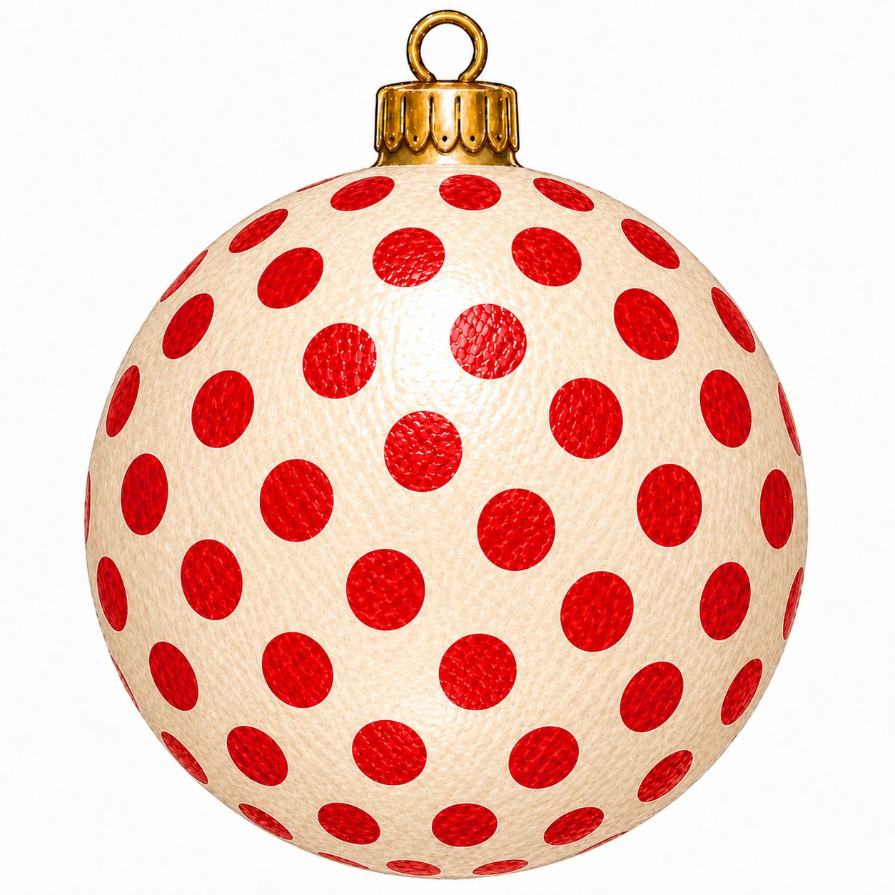 Red Cream Polka Dot Ornament 12" Wood Wreath Sign - PS-W-0291