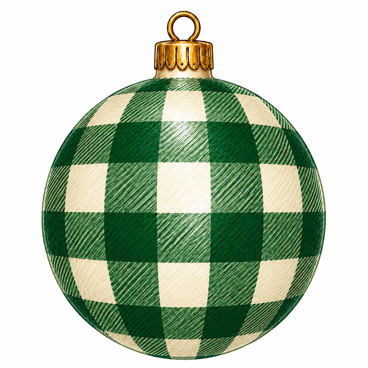Green Cream Buffalo Check Ornament 22" Wood Door Hanger - PS-W-0300-DH-22