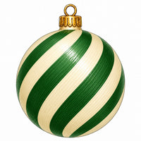 Thumbnail for Green Cream Swirl Ornament 12" Wood Wreath Sign - PS-W-0301