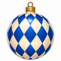 Thumbnail for Blue Cream Harlequin Ornament 12" Wood Wreath Sign - PS-W-0302