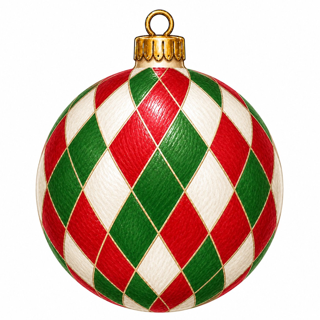 Christmas Harlequin Ornament 12" Wood Wreath Sign - PS-W-0306