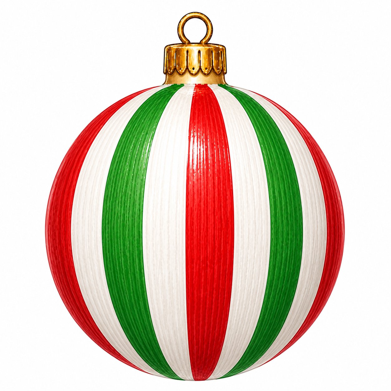 Christmas Striped Ornament 12" Wood Wreath Sign - PS-W-0307
