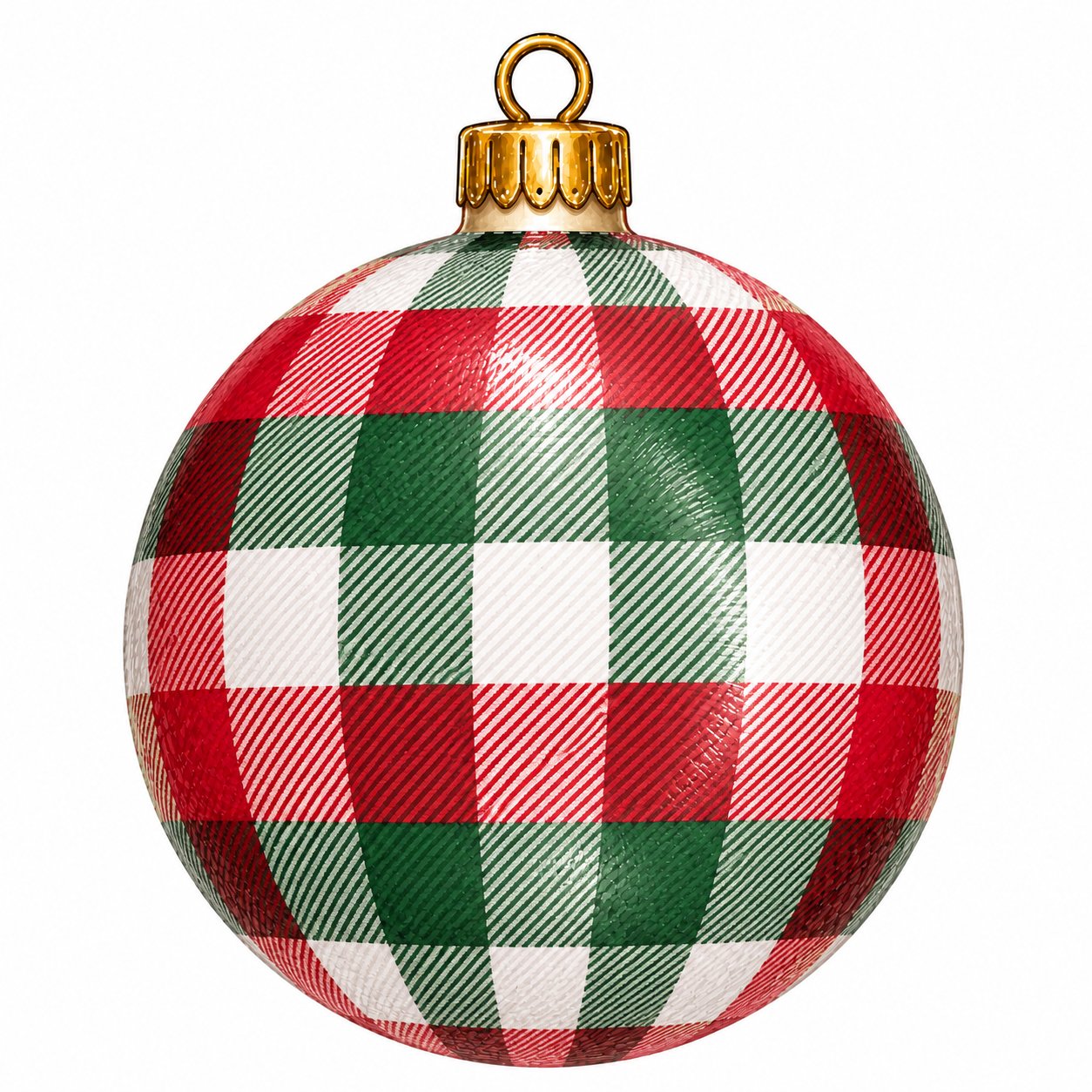 Christmas Buffalo Plaid Ornament 22" Wood Door Hanger - PS-W-0308-DH-22