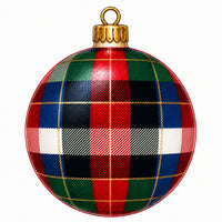 Thumbnail for Jewel Tone Tartan Ornament 12" Wood Wreath Sign - PS-W-0312