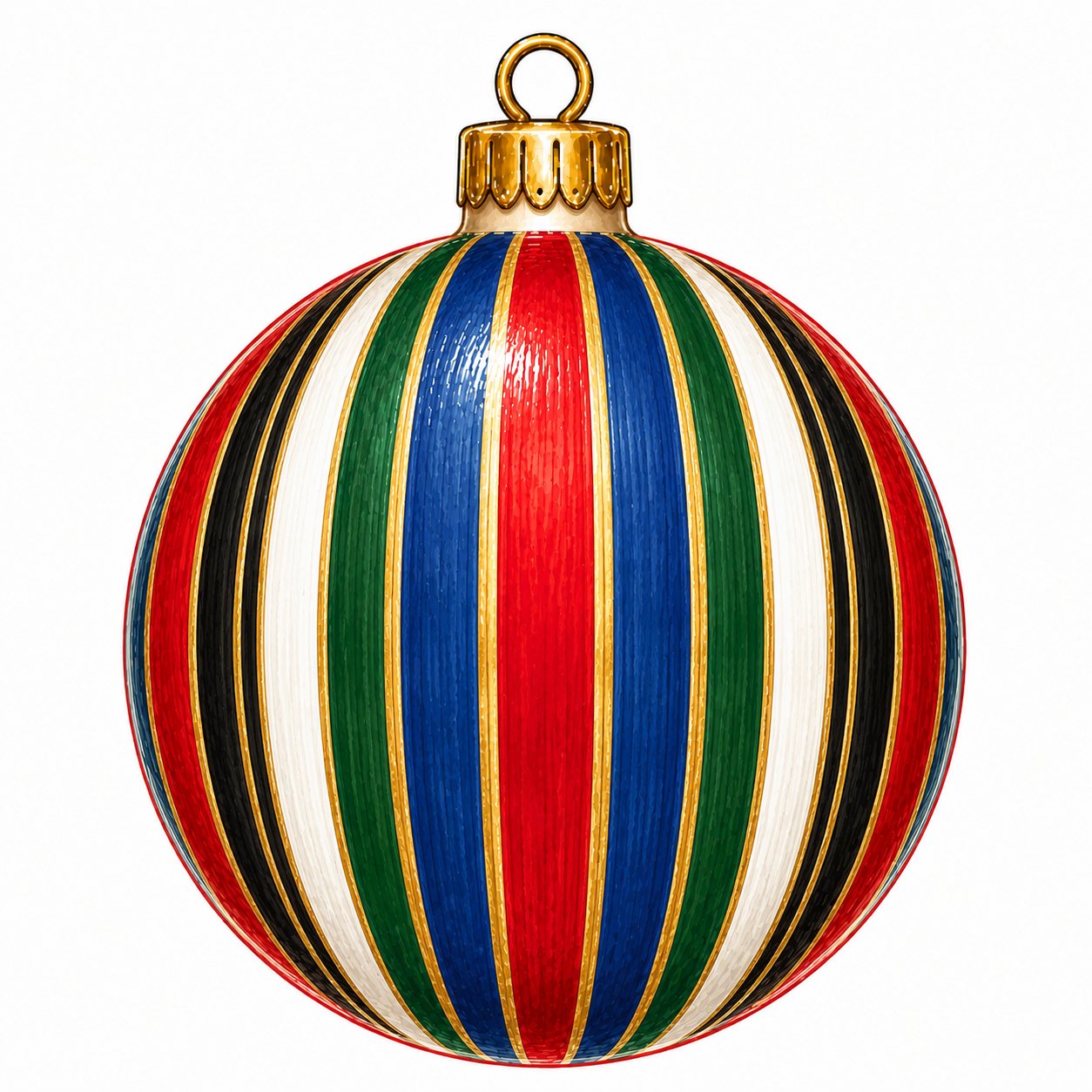 Jewel Tone Striped Ornament 22" Wood Door Hanger - PS-W-0311-DH-22
