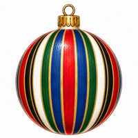 Thumbnail for Jewel Tone Striped Ornament 22" Wood Door Hanger - PS-W-0311-DH-22