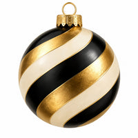Thumbnail for Black Cream Gold Swirl Ornament 22" Wood Door Hanger - PS-W-0325-DH-22