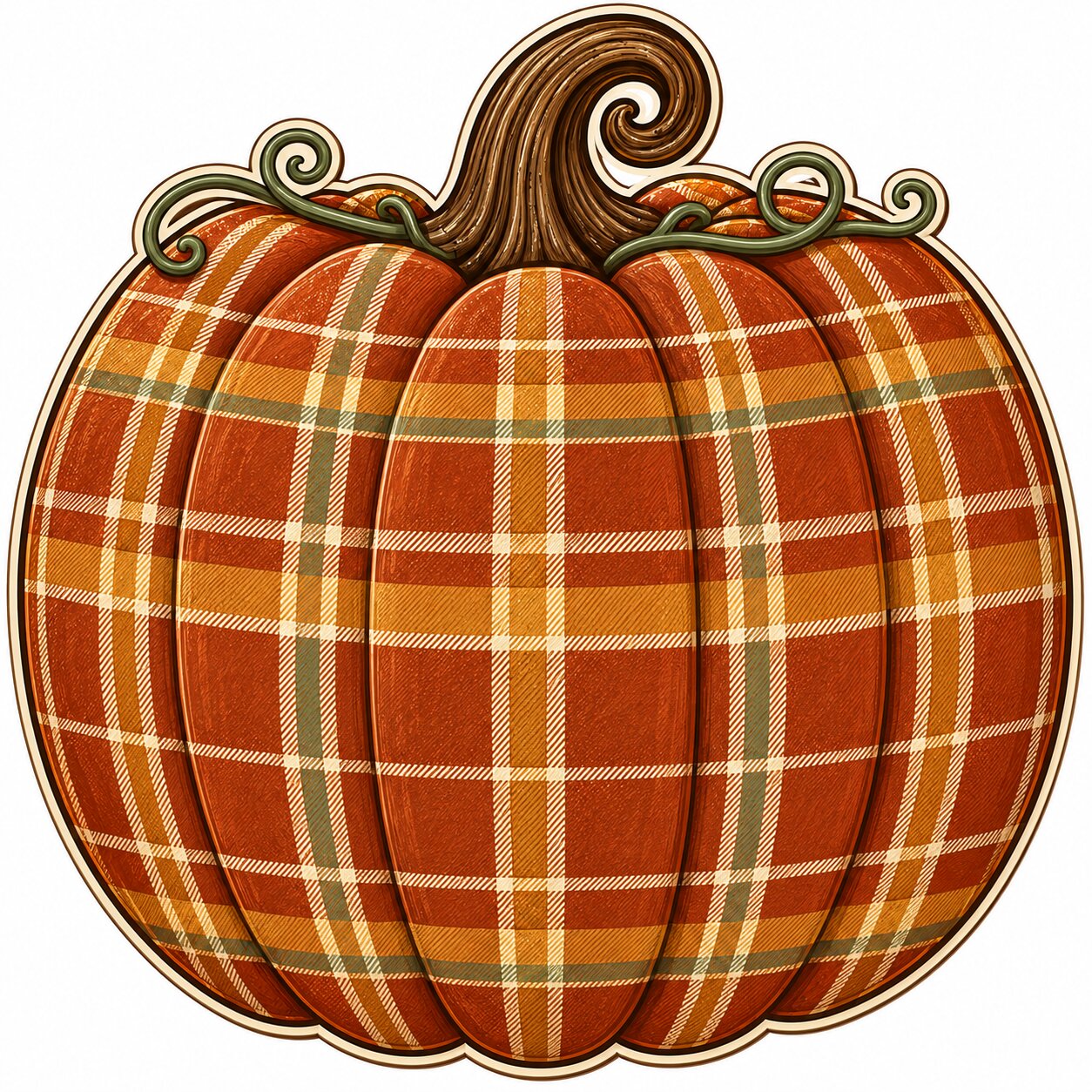 Buffalo Plaid Pumpkin 12" Wood Wreath Sign - PS-W-0330