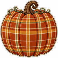 Thumbnail for Buffalo Plaid Pumpkin 12" Wood Wreath Sign - PS-W-0330