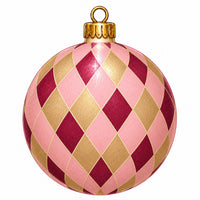 Thumbnail for Pink Gold Harlequin Ornament 22" Wood Door Hanger - PS-W-0331-DH-22