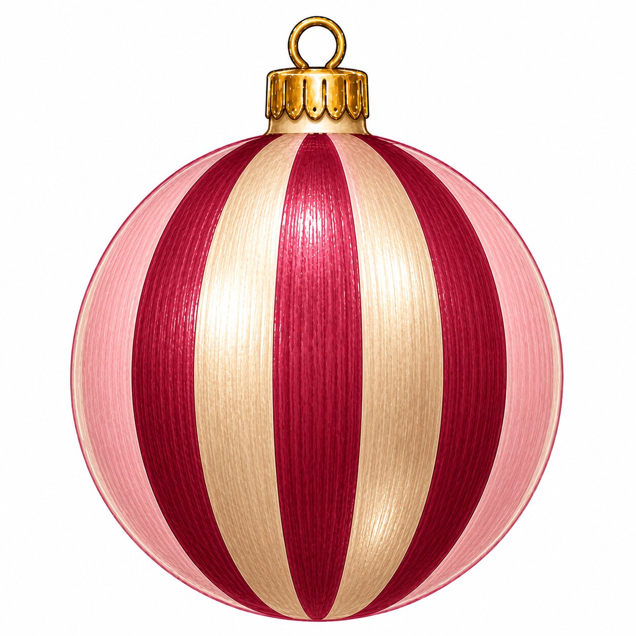 Pink Gold Striped Ornament 22" Wood Door Hanger - PS-W-0332-DH-22