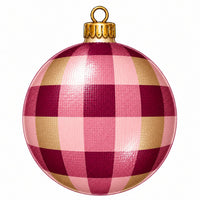 Thumbnail for Pink Gold Buffalo Check Ornament 12" Wood Wreath Sign - PS-W-0333