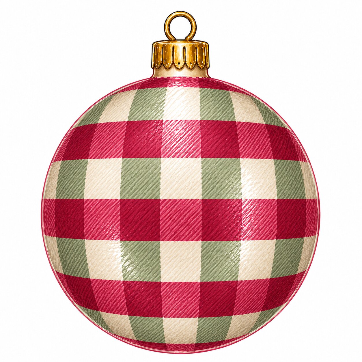 Red Green Buffalo Check Ornament 12" Wood Wreath Sign - PS-W-0337