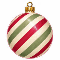 Thumbnail for Red Green Swirl Ornament 12" Wood Wreath Sign - PS-W-0338