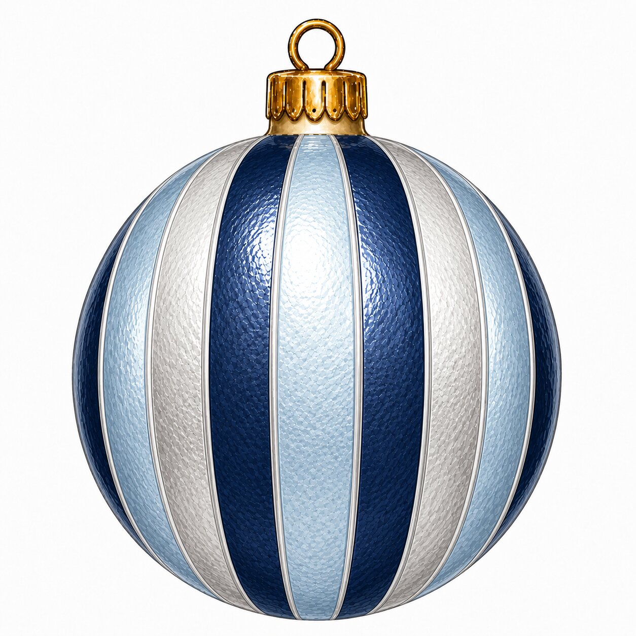 Navy Ice Blue Striped Ornament 22" Wood Door Hanger - PS-W-0340-DH-22