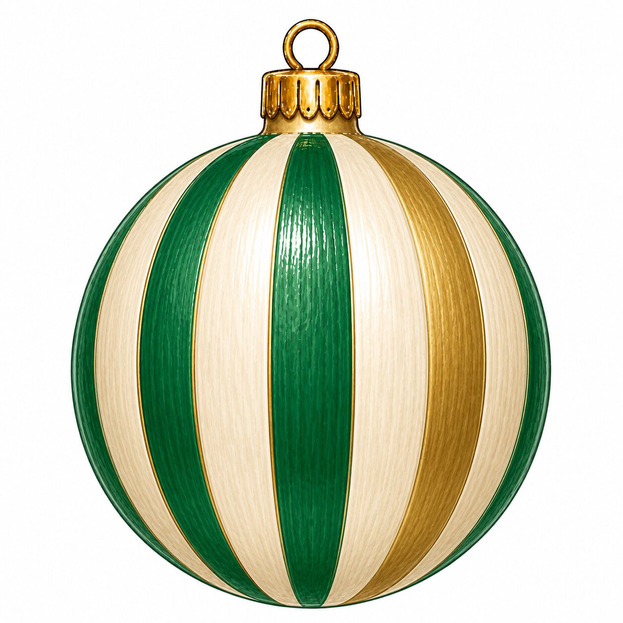 Green Gold Striped Ornament 22" Wood Door Hanger - PS-W-0344-DH-22