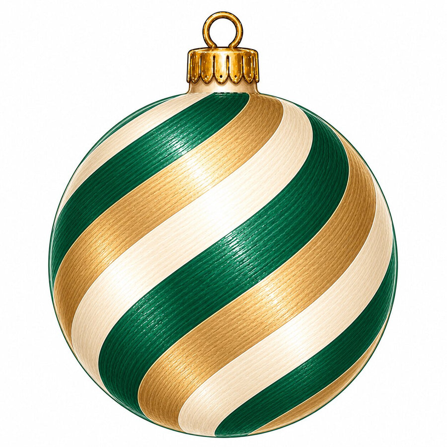 Green Gold Swirl Ornament 22" Wood Door Hanger - PS-W-0346-DH-22