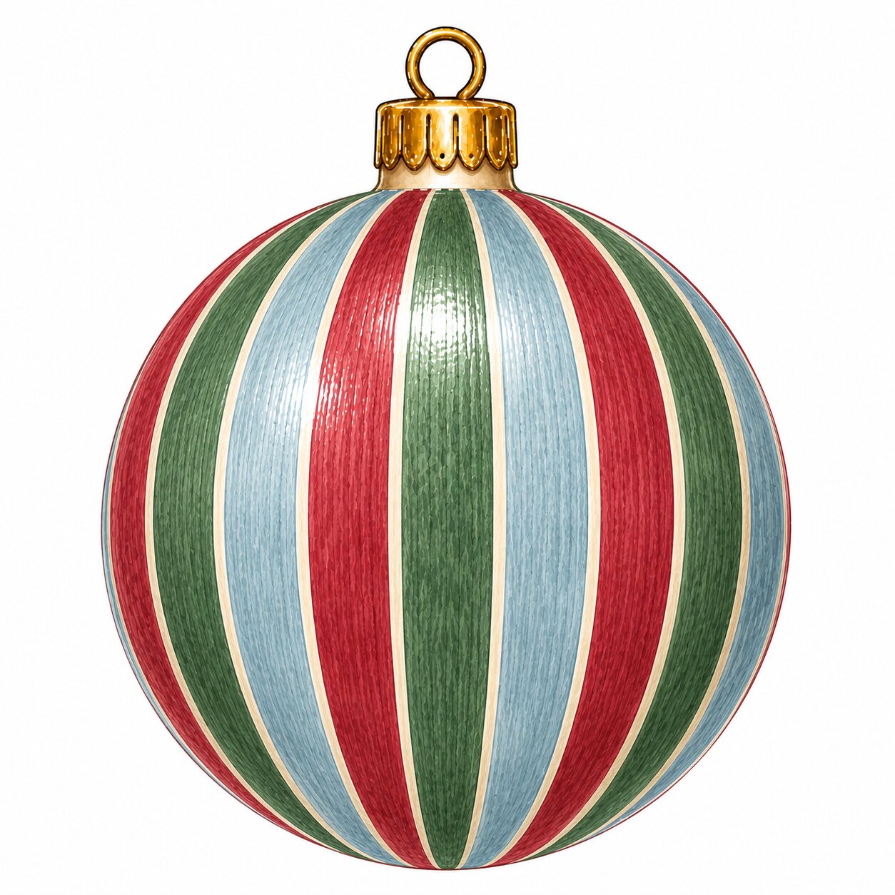Traditional Red Green Blue Striped Ornament 22" Wood Door Hanger - PS-W-0348-DH-22