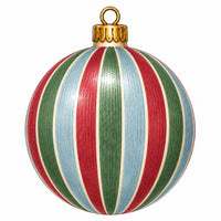 Thumbnail for Traditional Red Green Blue Striped Ornament 22" Wood Door Hanger - PS-W-0348-DH-22