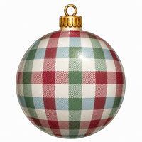 Thumbnail for Traditional Red Green Blue Buffalo Check Ornament 22" Wood Door Hanger - PS-W-0349-DH-22