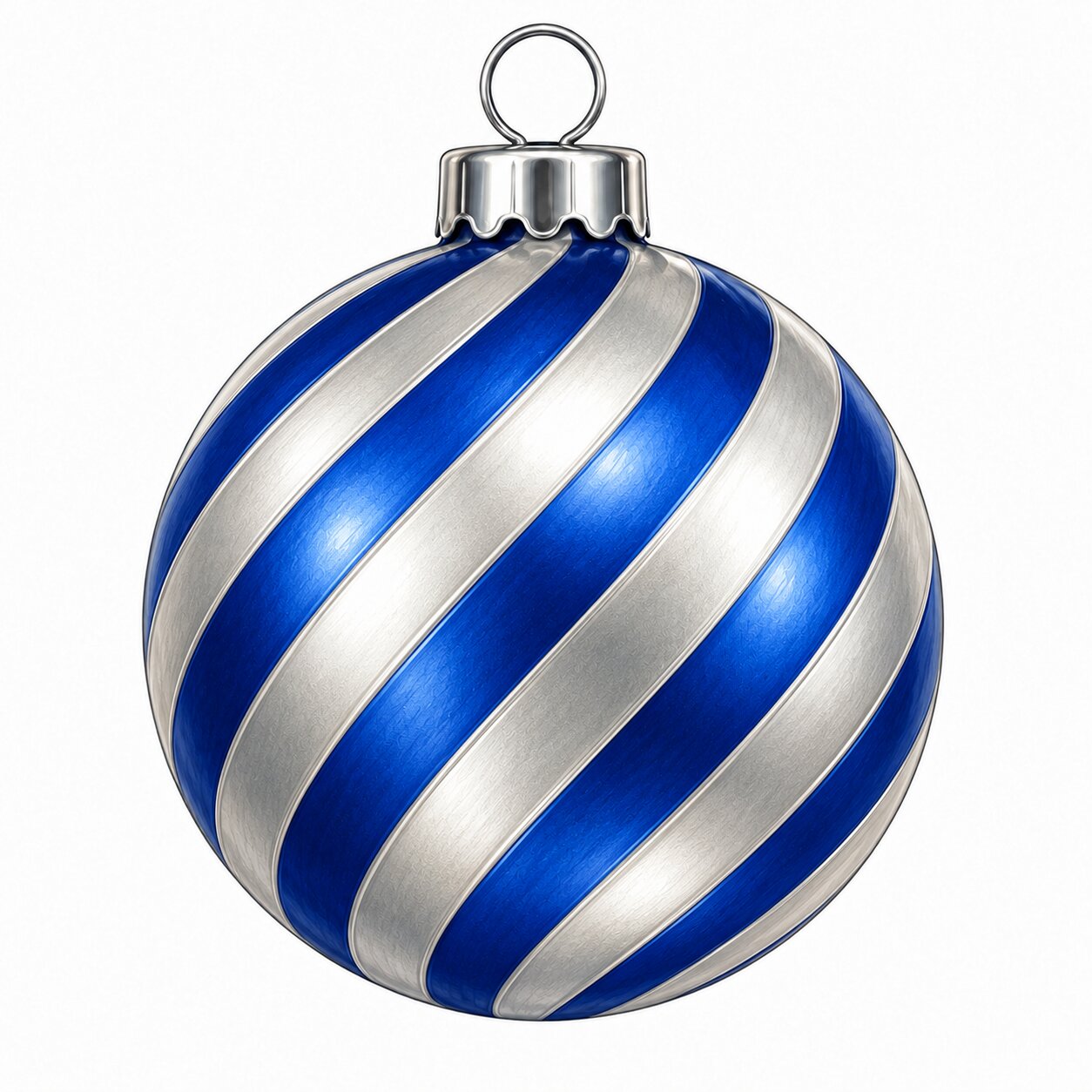 Royal Blue Silver Swirl Ornament 12" Wood Wreath Sign - PS-W-0354