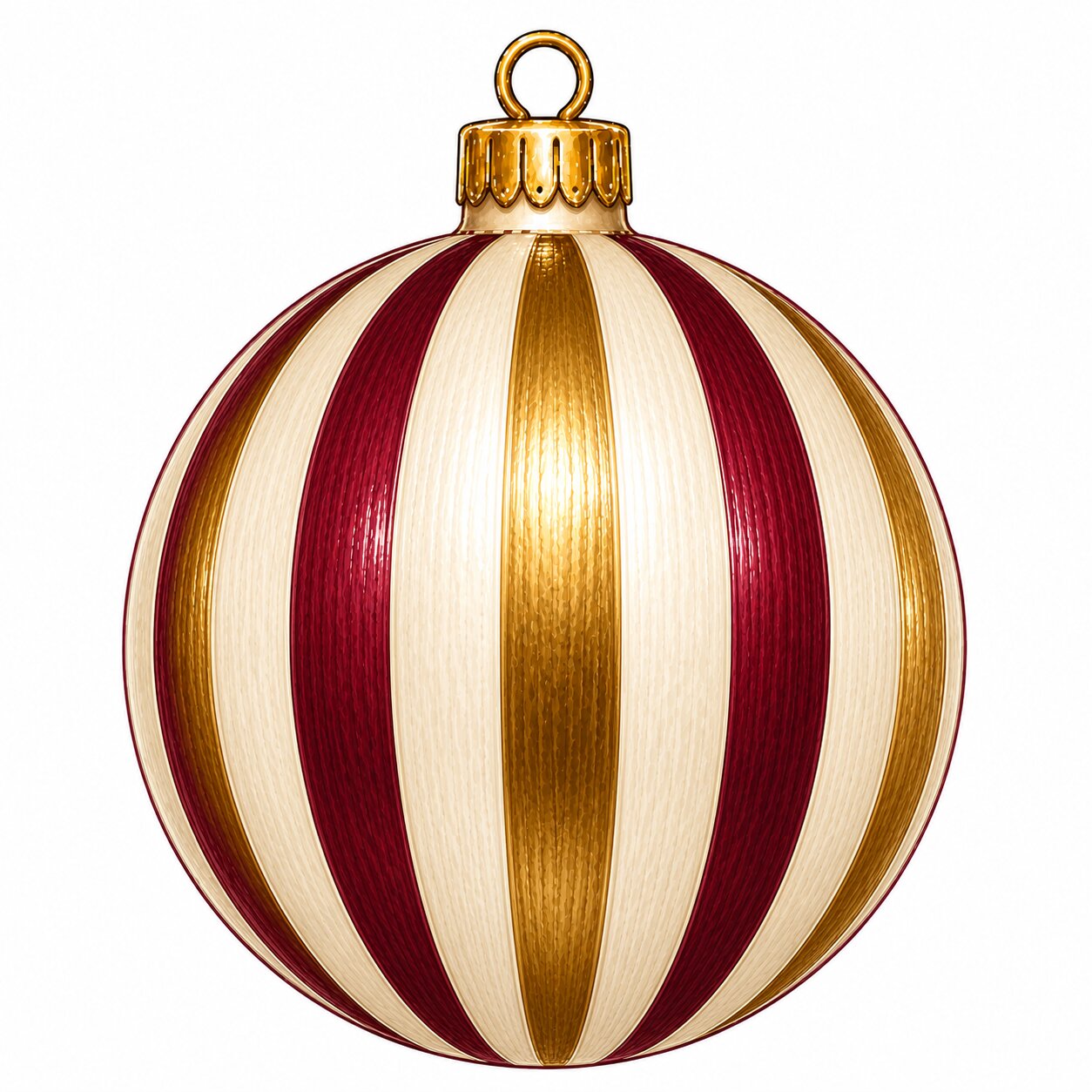 Burgundy Gold Striped Ornament 22" Wood Door Hanger - PS-W-0356-DH-22
