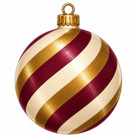 Thumbnail for Burgundy Gold Swirl Ornament 12" Wood Wreath Sign - PS-W-0358