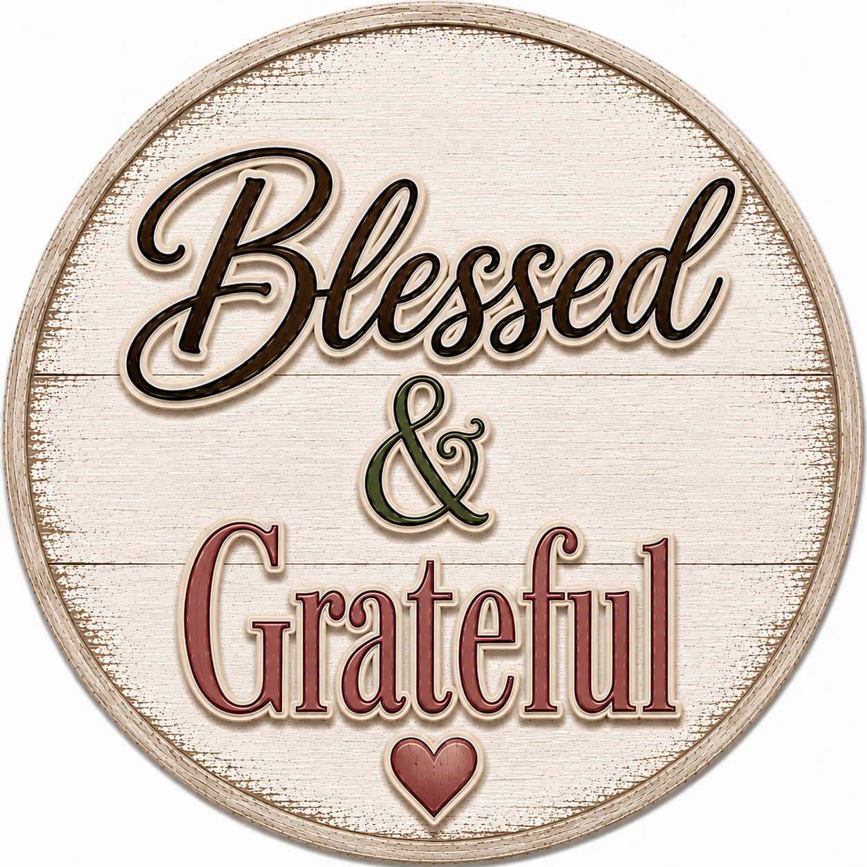 Blessed and Grateful 12" Wood Wreath Sign - PS-W-0018