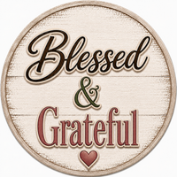 Thumbnail for Blessed and Grateful 12" Wood Wreath Sign - PS-W-0018