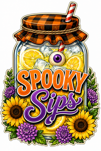 Thumbnail for Spooky Sips Mason Jar 12" Wood Wreath Sign - SCW-W-0004