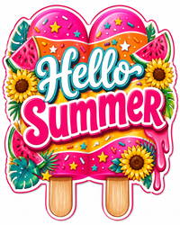 Thumbnail for Hello Summer Popsicle 12" Wood Wreath Sign - PS-W-0058