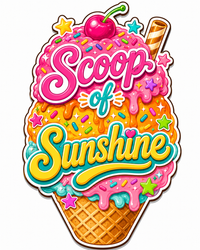 Thumbnail for Sunshine Ice Cream Scoop of Sunshine 12" Wood Wreath Sign - PS-W-0061