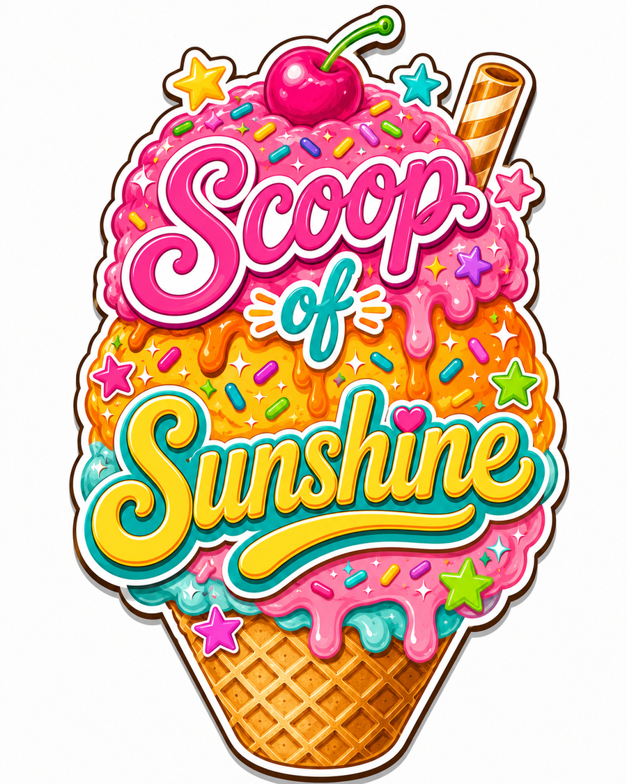 Sunshine Ice Cream Scoop of Sunshine 12" Wood Wreath Sign - PS-W-0061