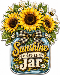 Thumbnail for Sunshine in a Jar 12" Wood Wreath Sign - PS-W-0062