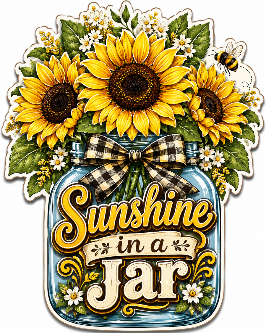 Sunshine in a Jar 12" Wood Wreath Sign - PS-W-0062