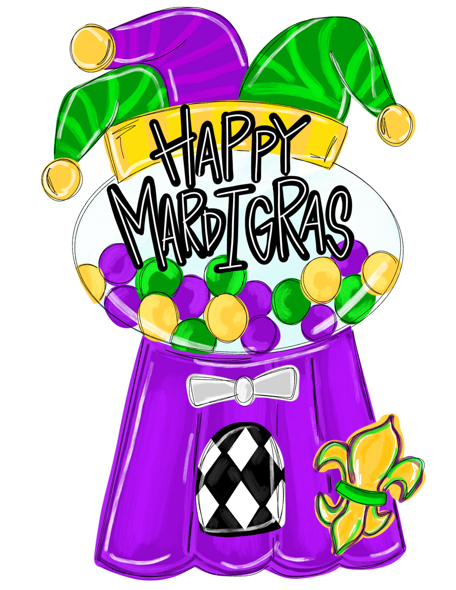 Mardi Gras Hanger 22" Wood Door Hanger - TWW-W-0023-DH