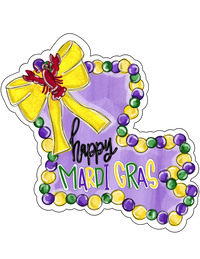 Thumbnail for Mardi Gras Louisiana 22" Wood Door Hanger - TWW-W-0026-DH